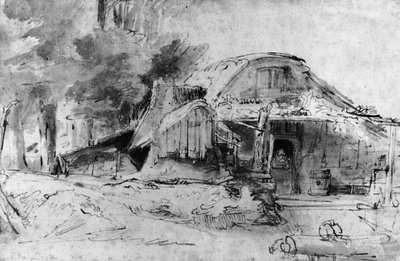Cottage on the Outskirts of a Wood by Rembrandt van Rijn